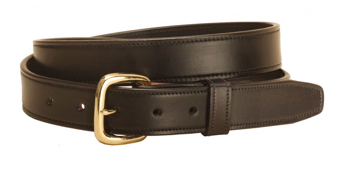 Tory Leather 1 1/4'' Stitched Belt with Brass Buckle