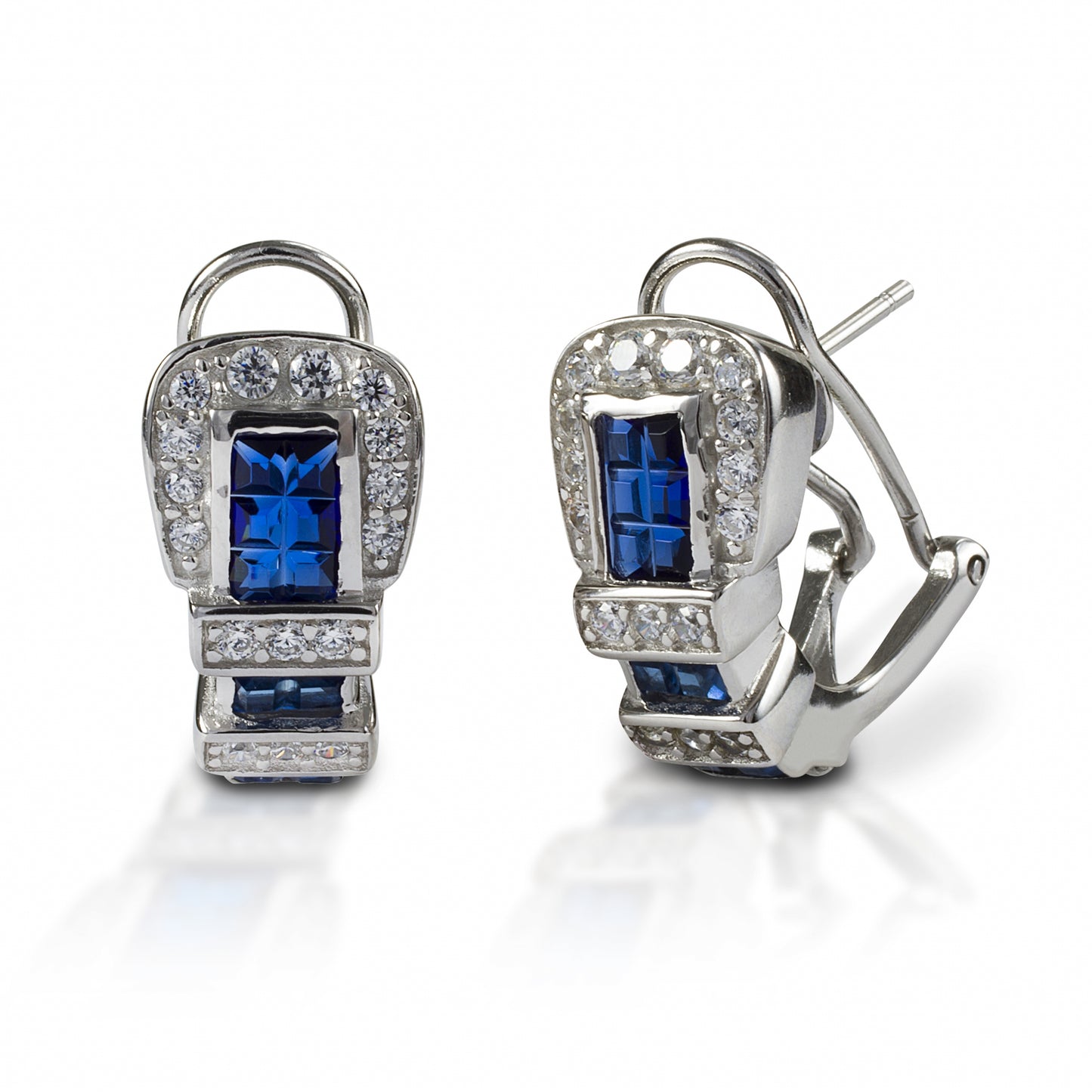 Kelly Herd Blue Ranger Style Buckle Earrings