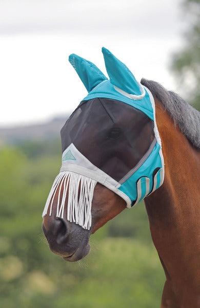 Shires Fine Mesh Fly Mask With Nose Fringe