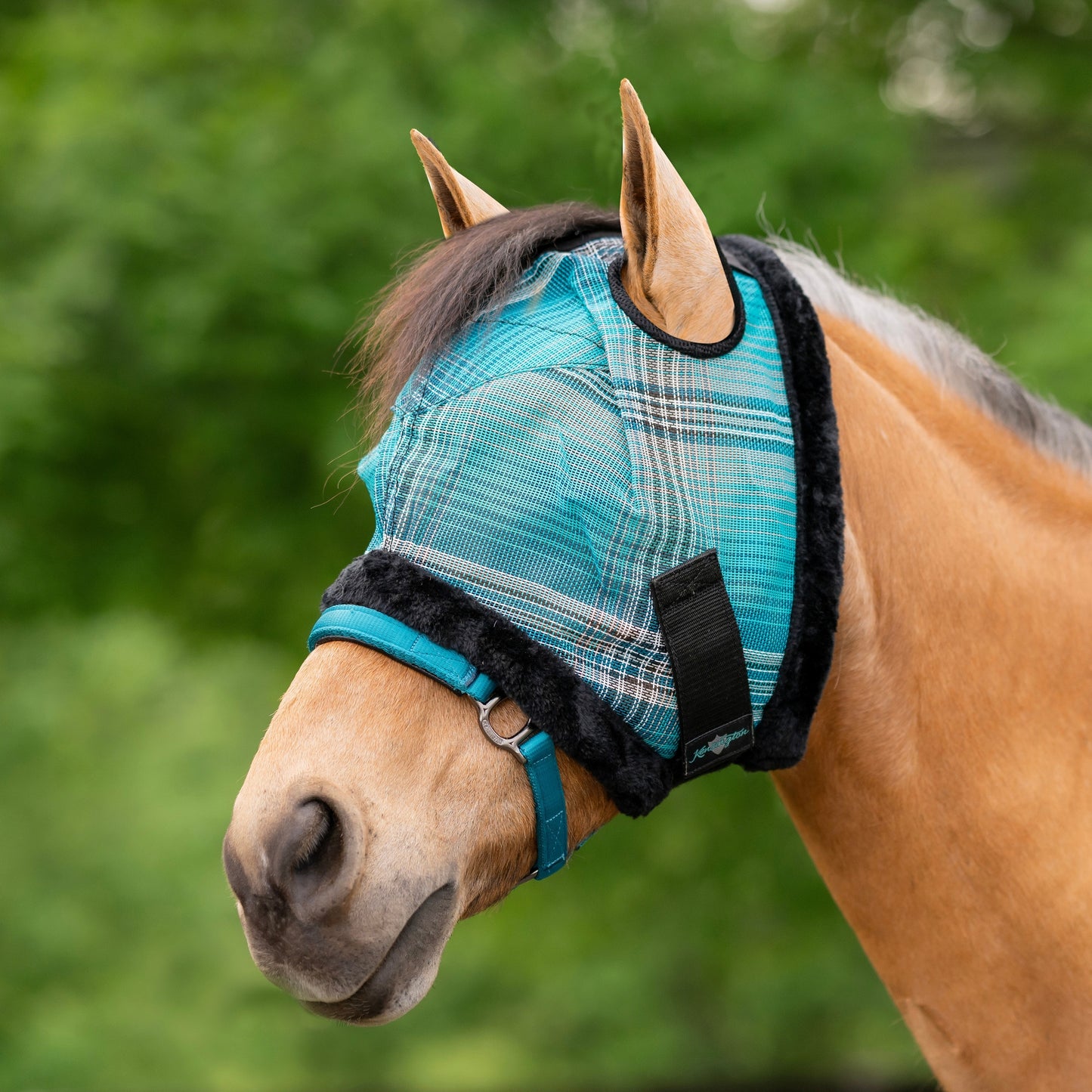 Kensington 73% UV Pony Fly Mask with Fleece Trim & Dual Ear Openings