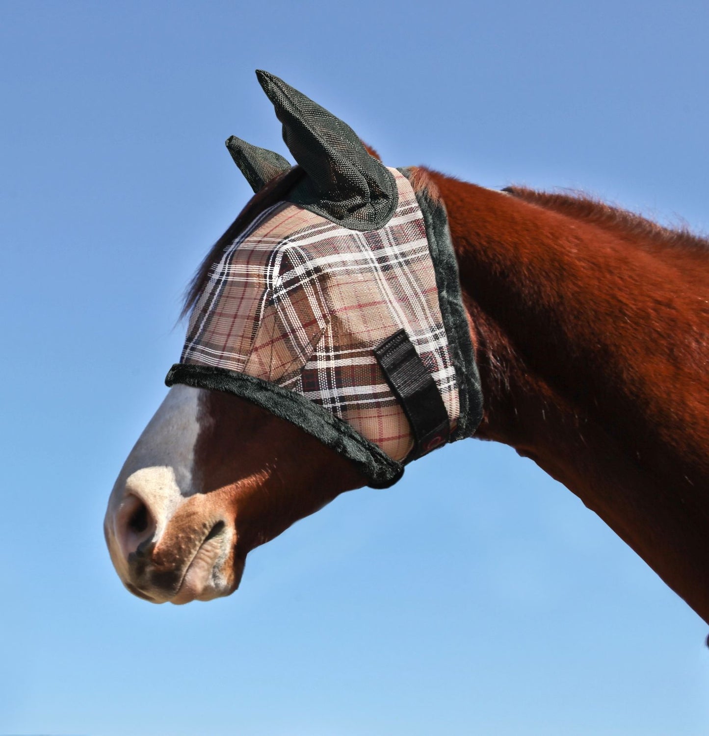 Kensington 73% UV Fly Mask with Fleece - Soft Mesh Ears & Forelock Opening