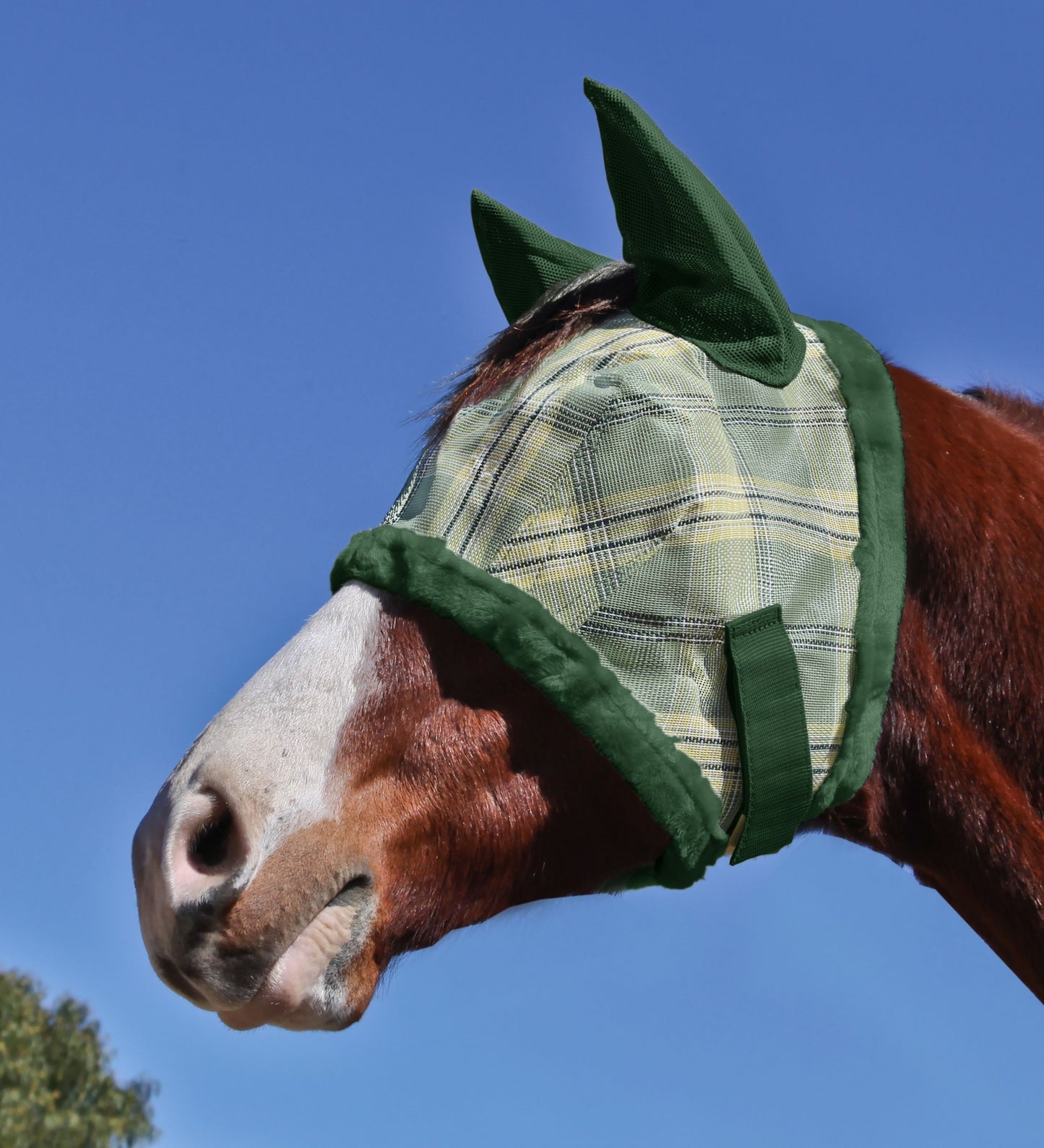 Kensington 73% UV Fly Mask with Fleece - Soft Mesh Ears & Forelock Opening