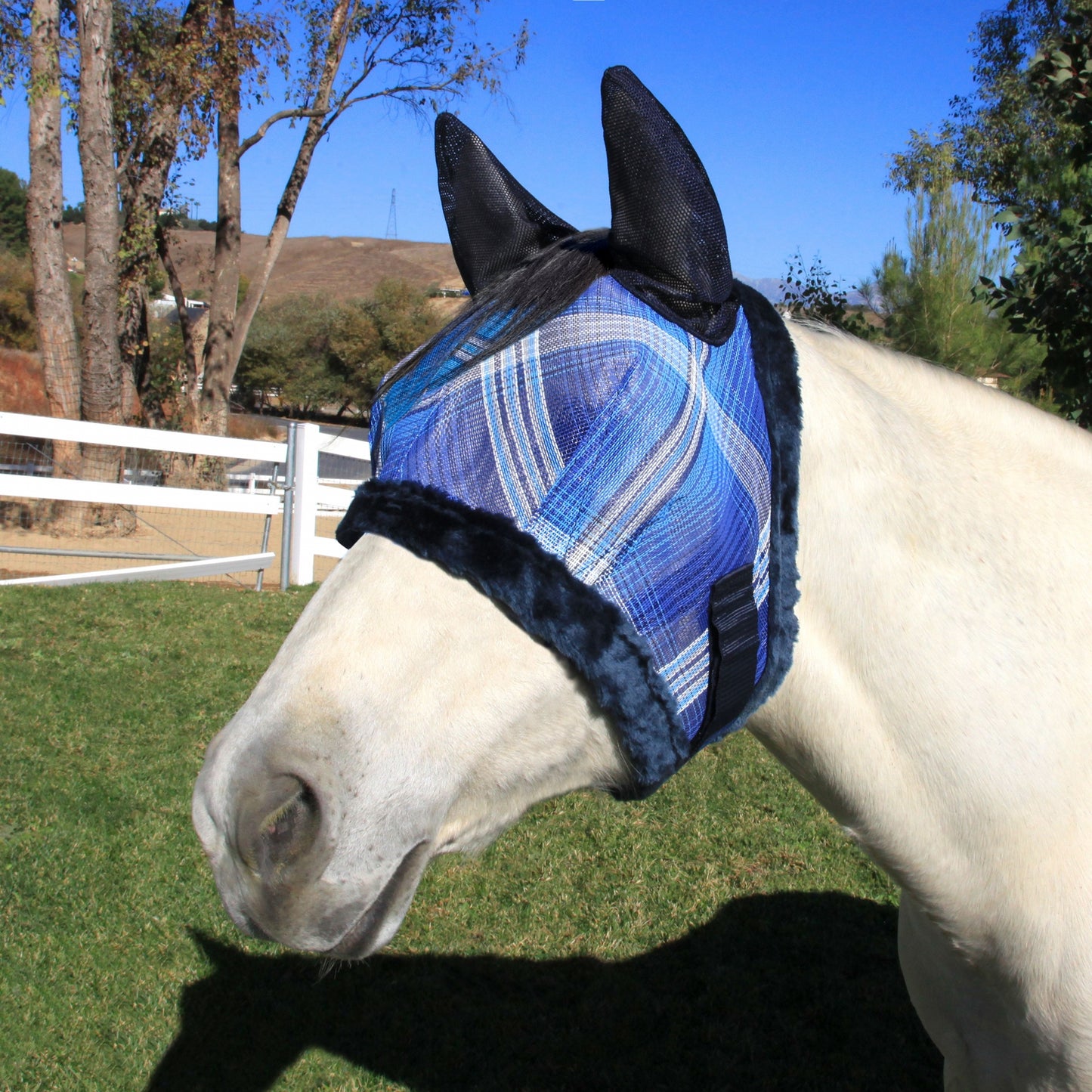 Kensington 73% UV Fly Mask with Fleece - Soft Mesh Ears & Forelock Opening