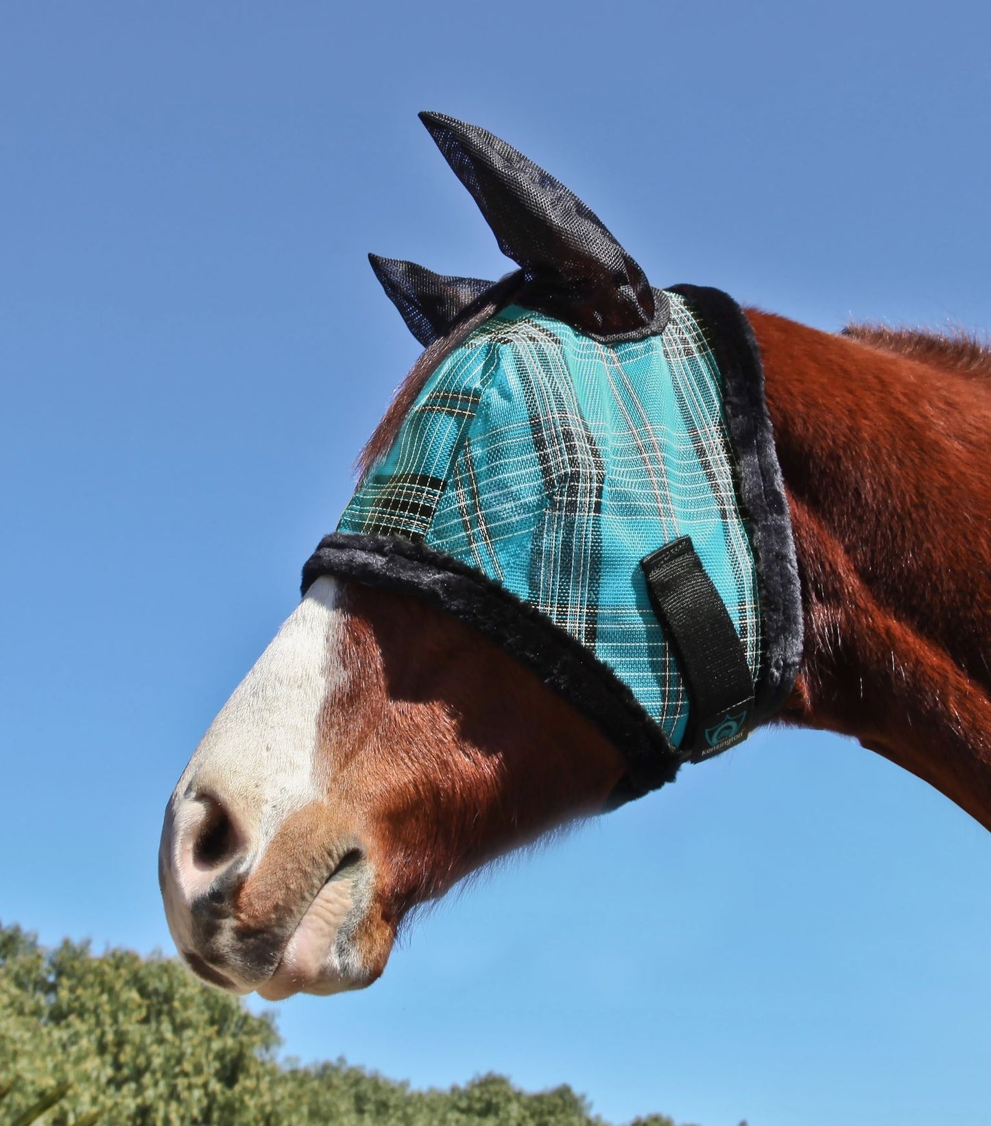 Kensington 73% UV Fly Mask with Fleece - Soft Mesh Ears & Forelock Opening