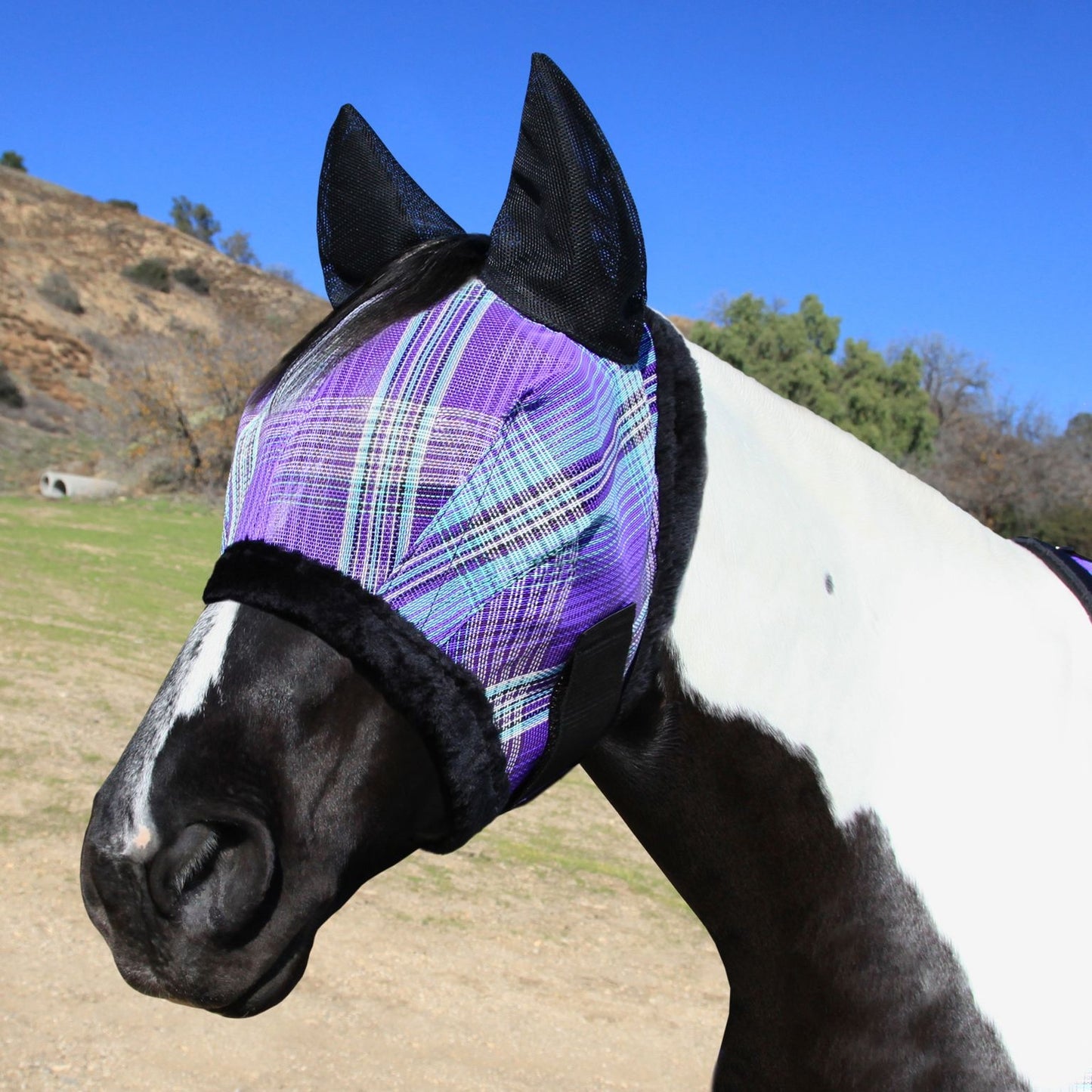 Kensington 73% UV Fly Mask with Fleece - Soft Mesh Ears & Forelock Opening