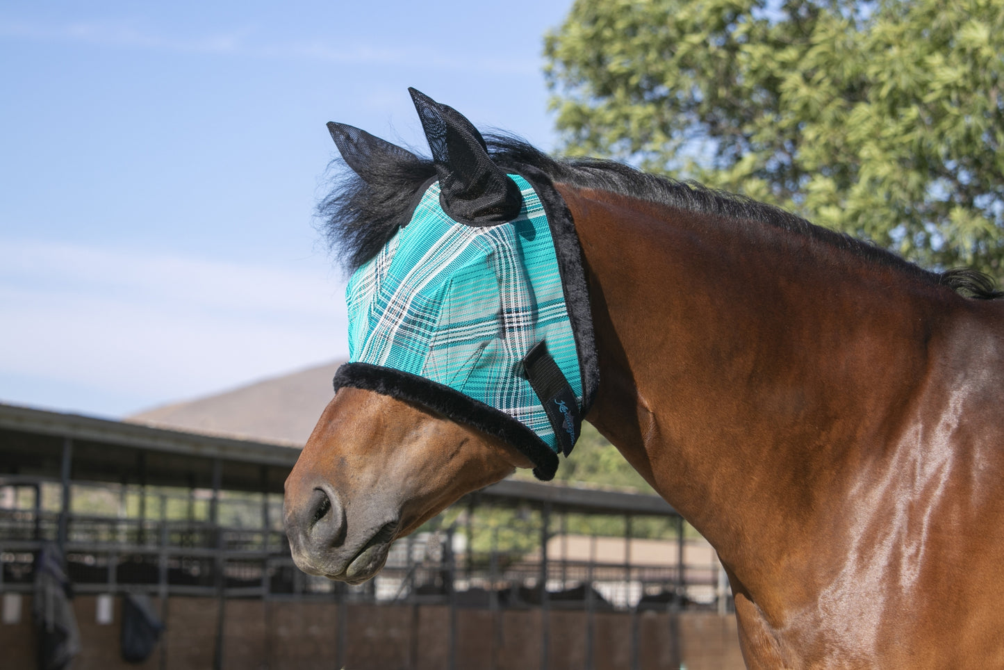 Kensington 73% UV Fly Mask with Fleece - Soft Mesh Ears & Forelock Opening