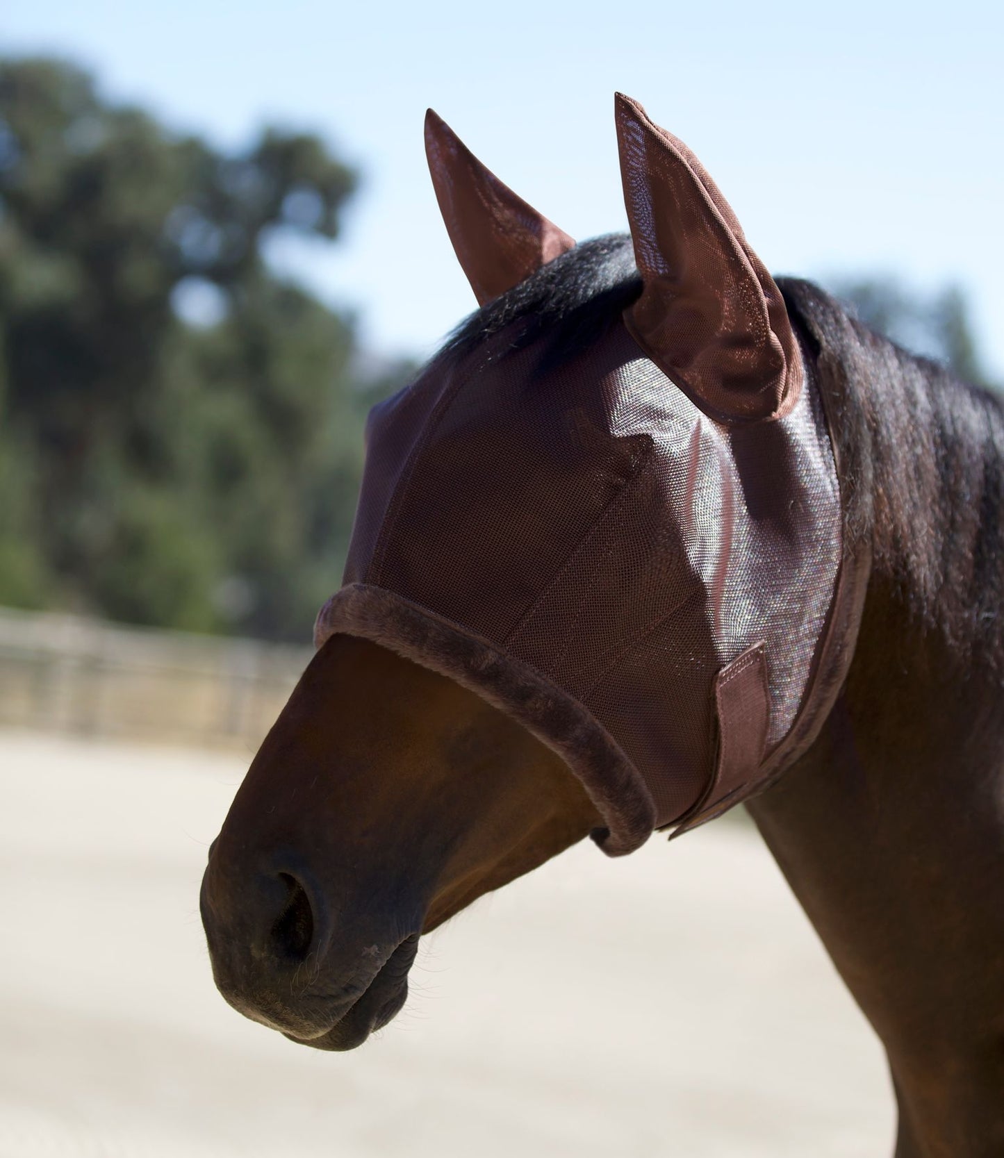 Kensington 73% UV Fly Mask with Fleece - Soft Mesh Ears & Forelock Opening