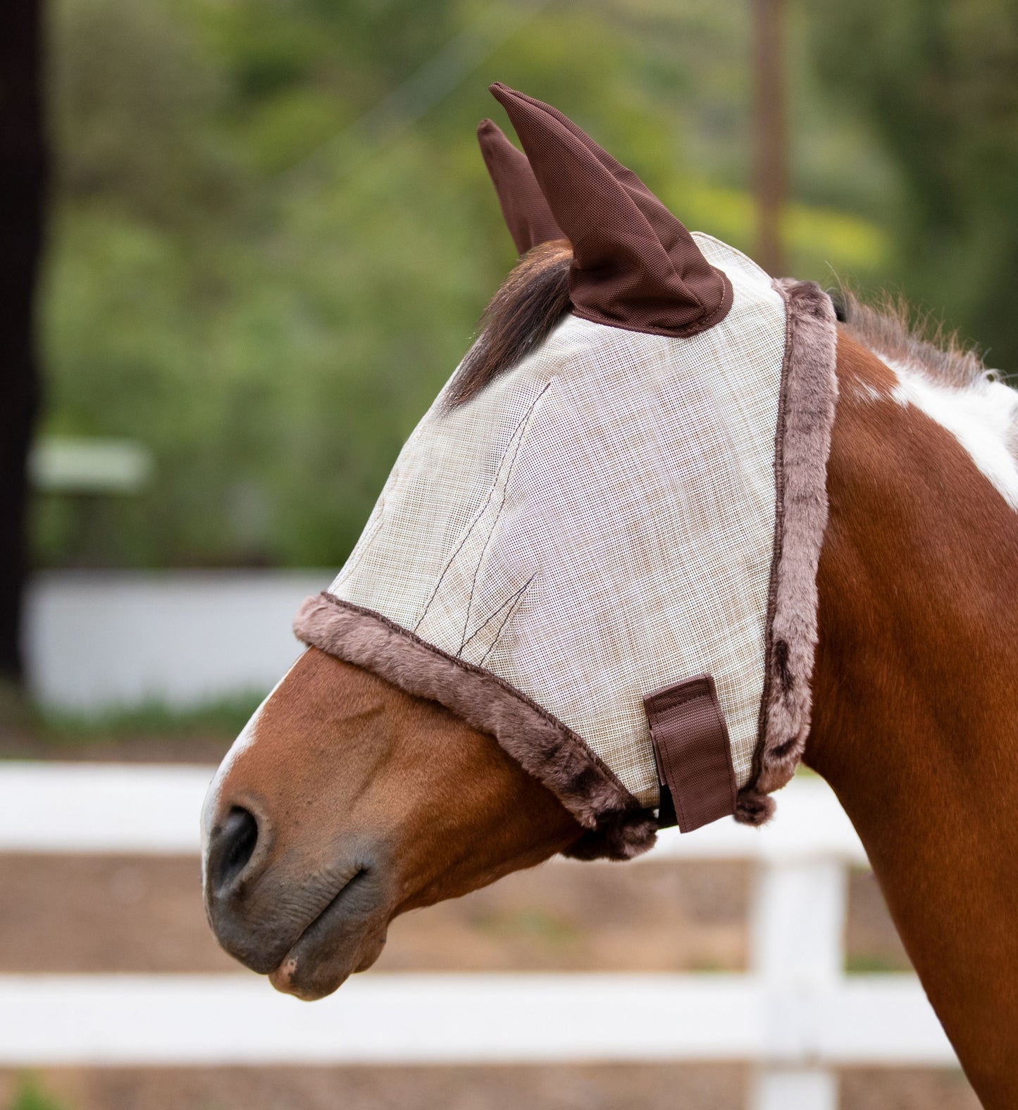 Kensington 73% UV Fly Mask with Fleece - Soft Mesh Ears & Forelock Opening