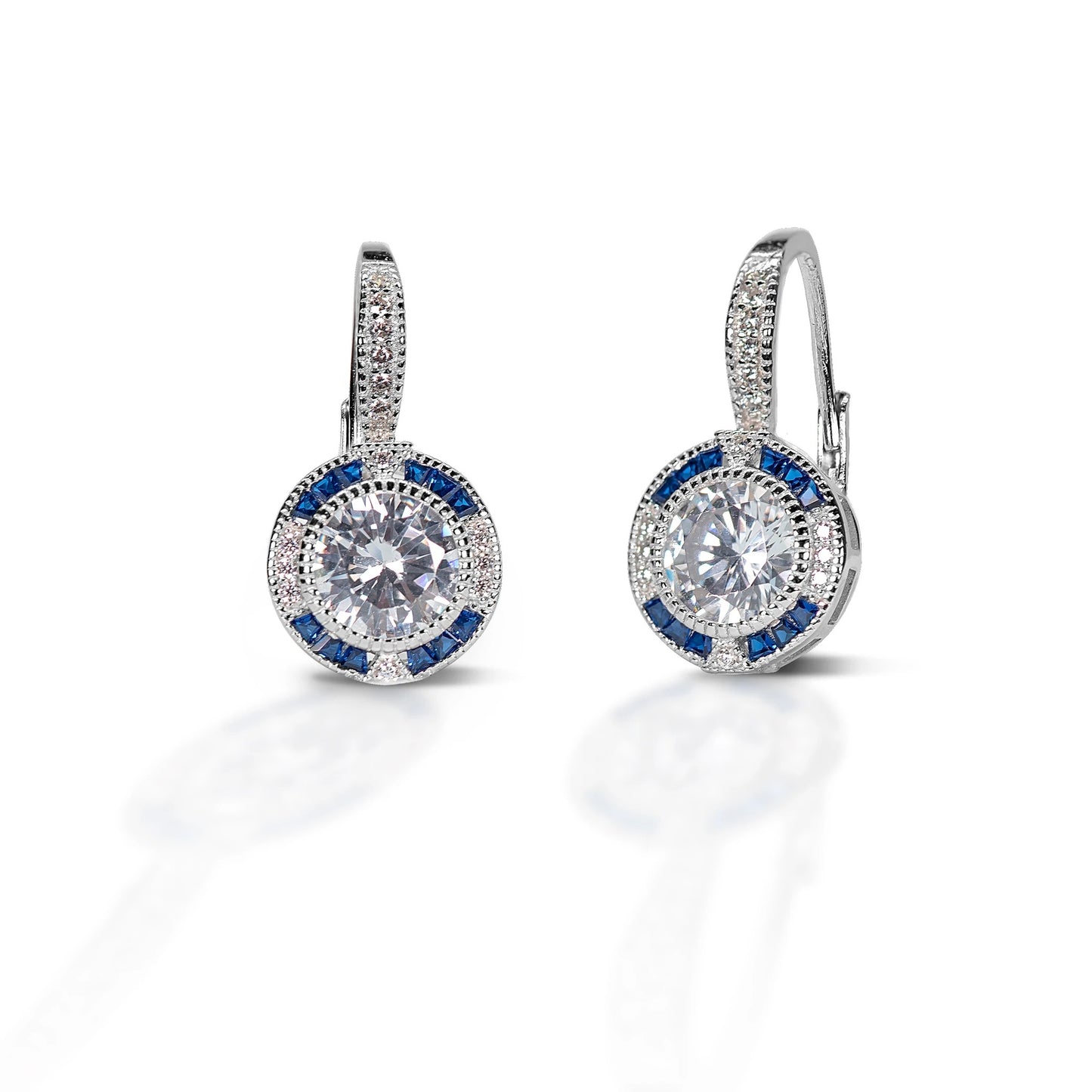 Kelly Herd Blue Spinel Halo Earring