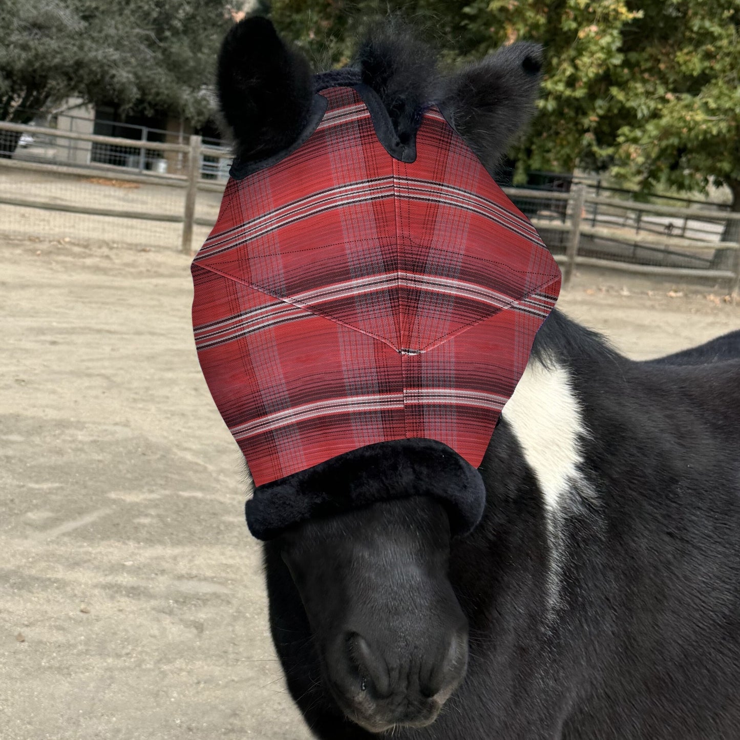 Kensington 73% UV Pony Fly Mask with Fleece Trim & Dual Ear Openings