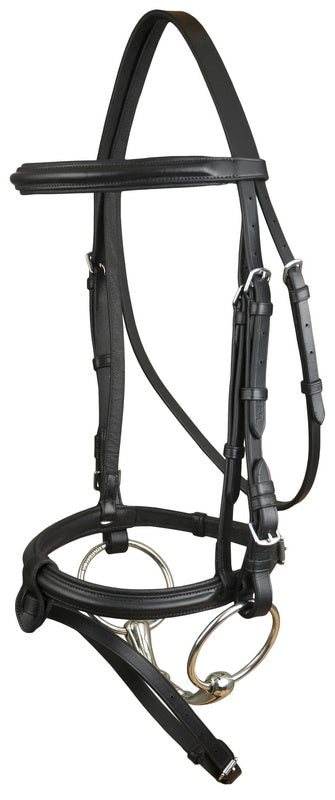 Da Vinci Plain Raised Padded Event/Dressage Combo Bridle less Reins