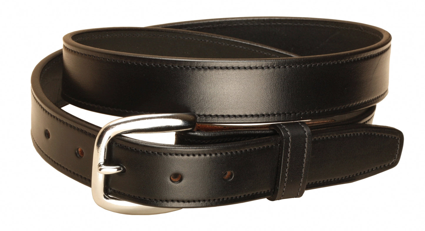 Tory Leather 1 1/4'' Stitched Belt with Brass Buckle