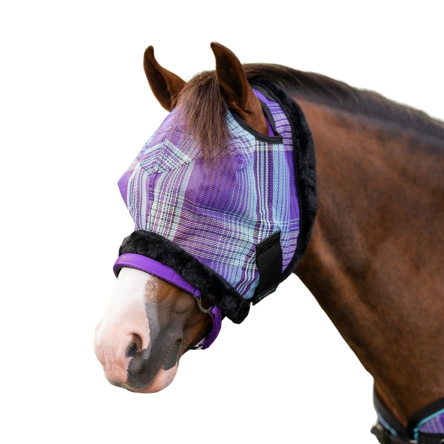 Kensington 73% UV Pony Fly Mask with Fleece Trim & Dual Ear Openings