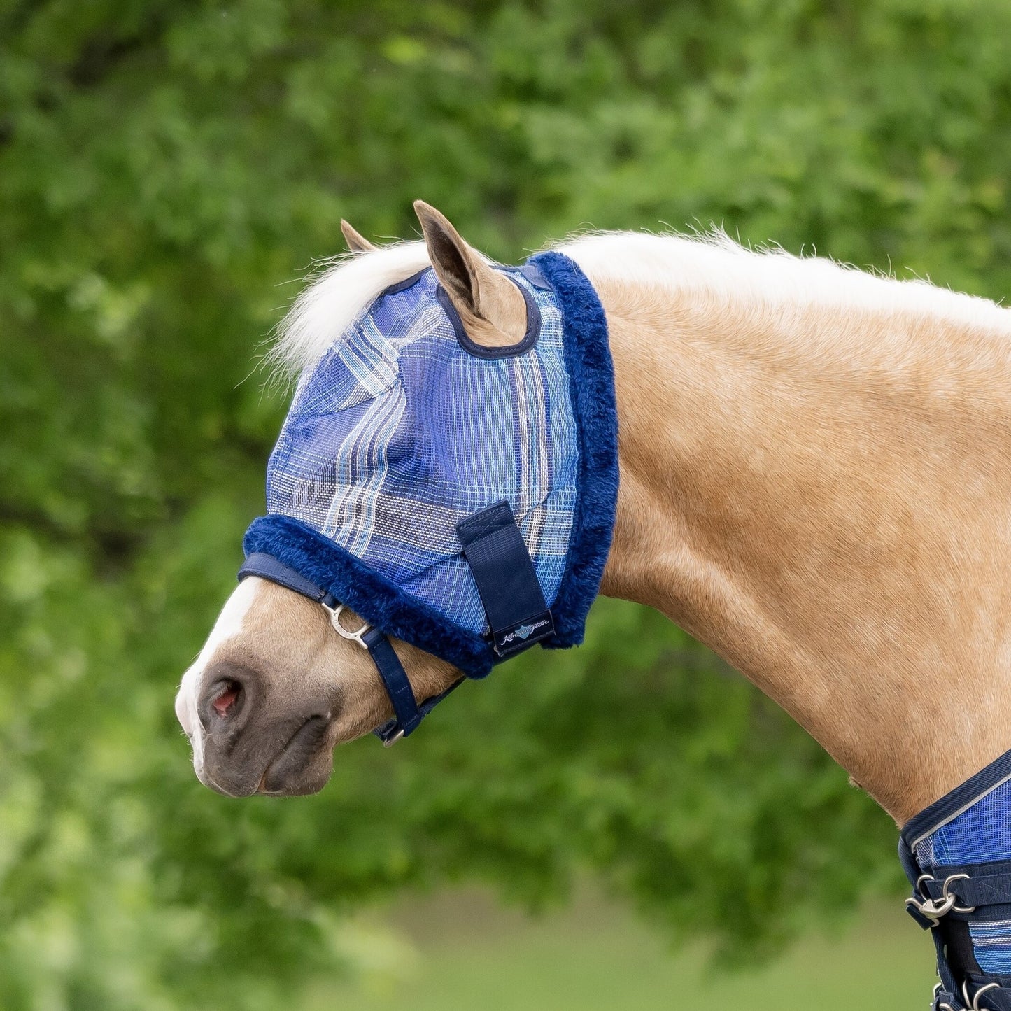 Kensington 73% UV Pony Fly Mask with Fleece Trim & Dual Ear Openings